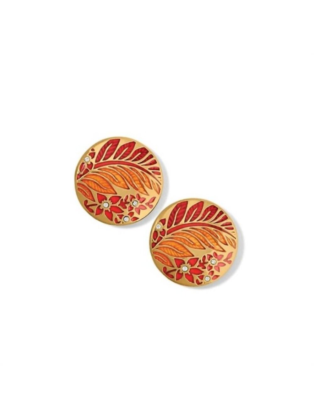 Brighton Terra post earrings NWoutlet tag  gold/red  approx 3/4"
